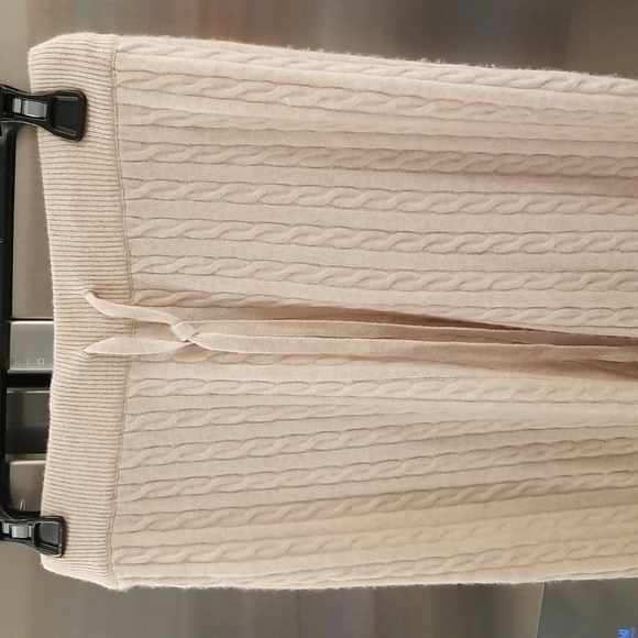💕MAGASCHONI💕 100% Cashmere Cable Knit Joggers ~ Oatmeal Heather Small S NWT - Picture 3 of 11